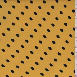 2 7/8 YD PC-ITY Mustard Gold/Black Dot Jersey Knit Fabric