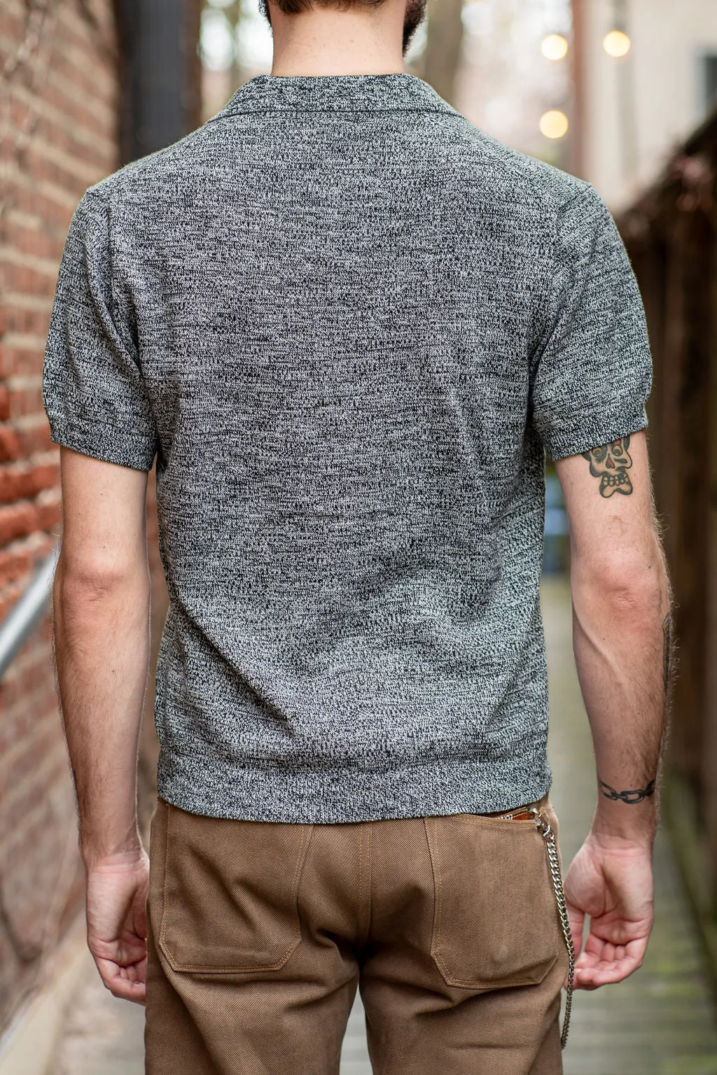 3sixteen Knit Polo - Black Marled Yarn