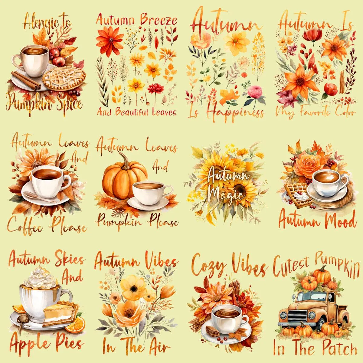 49 Autumn Fall Designs Bundle PNG