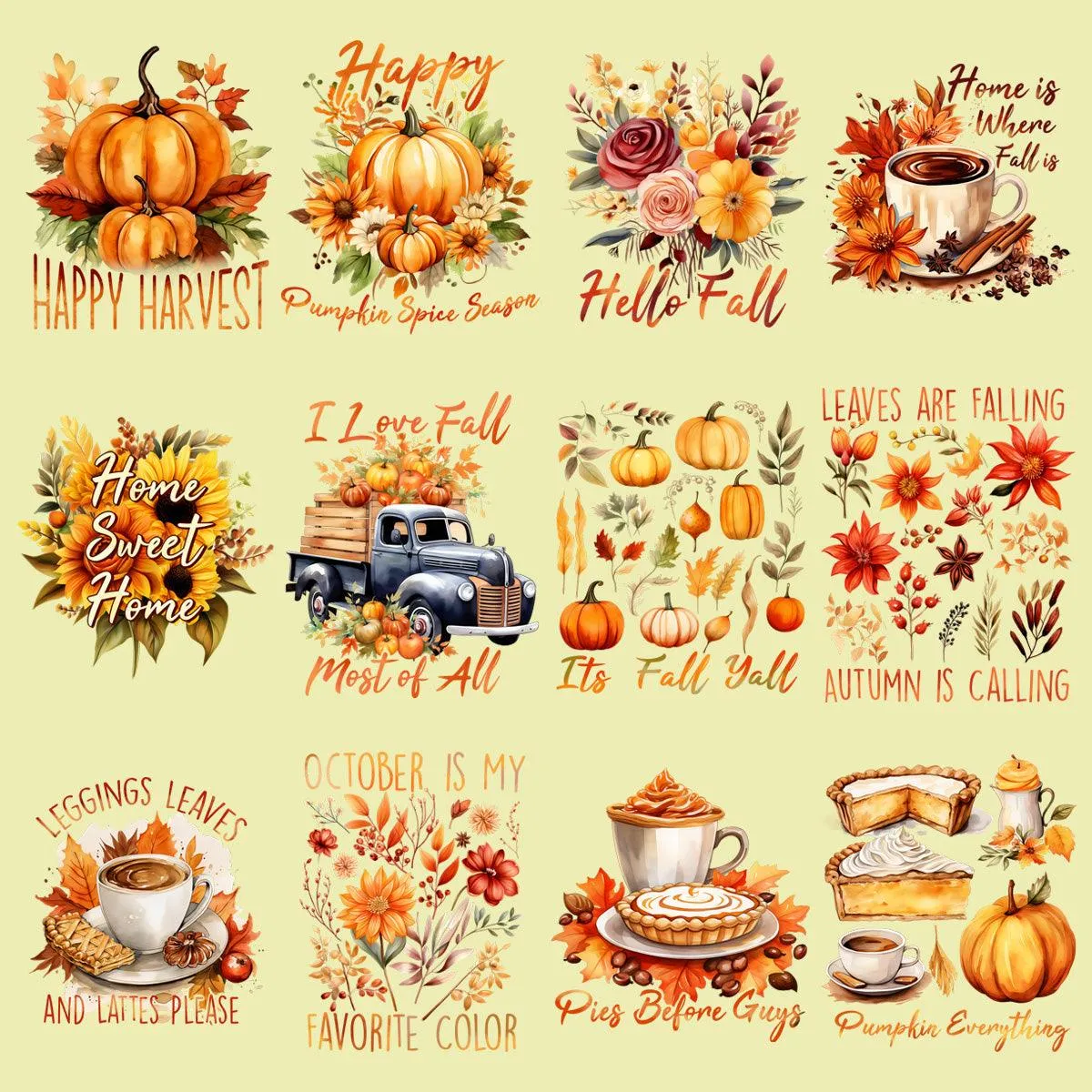 49 Autumn Fall Designs Bundle PNG