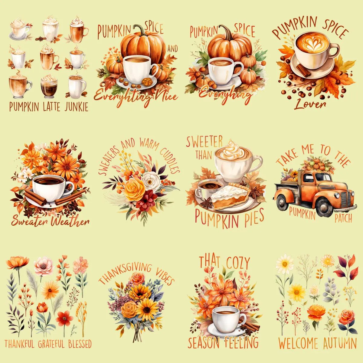 49 Autumn Fall Designs Bundle PNG