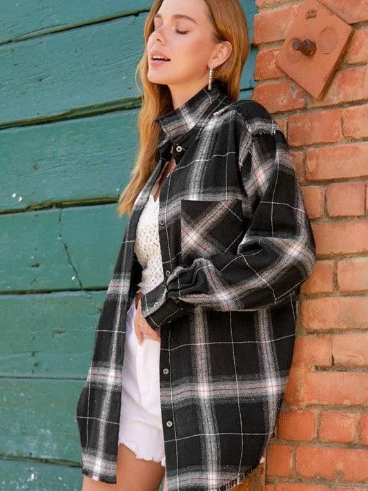 All About Fashion Plaid Flannel Shirt