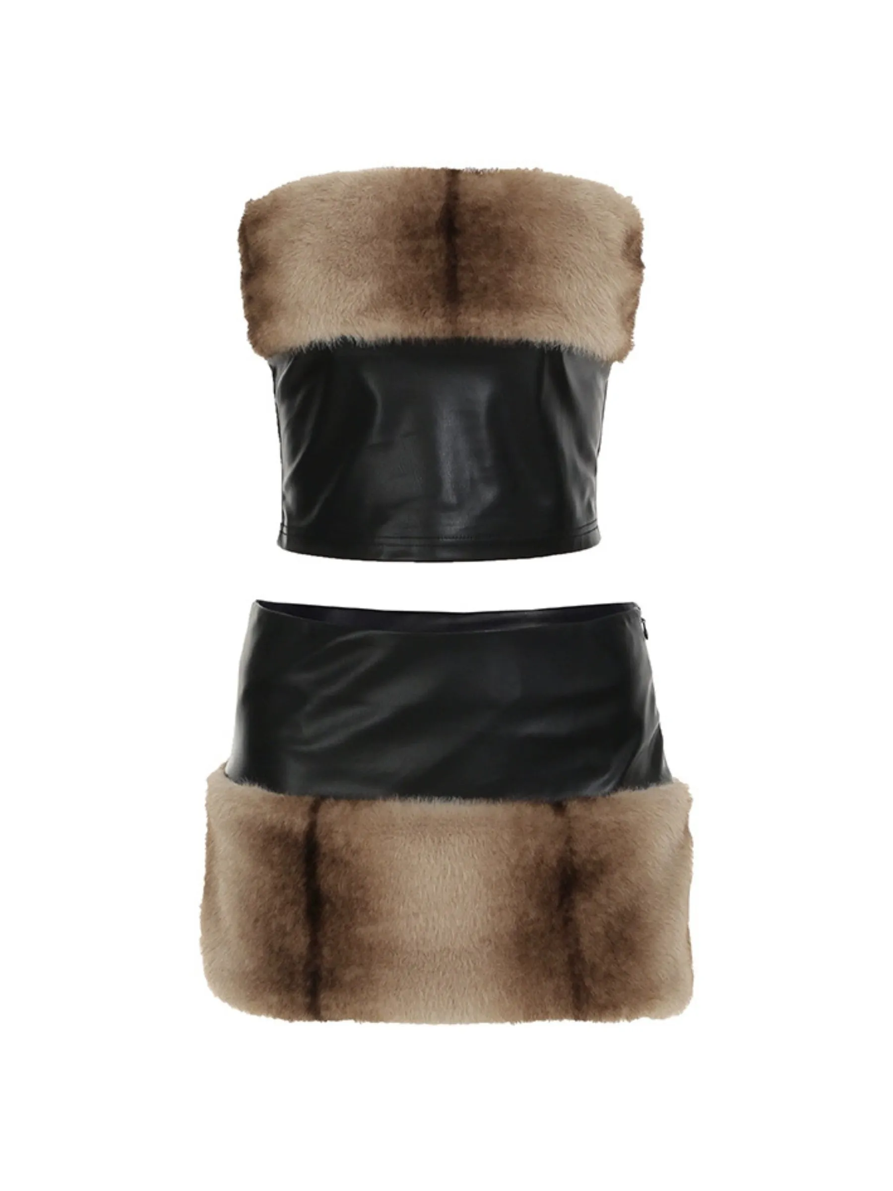 Allisson Furry Leather Tube Set