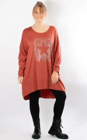 Amy Soft Knit Top | Star | Rust