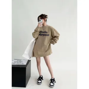 Casual Long Sleeve Oversized Sweatshirt