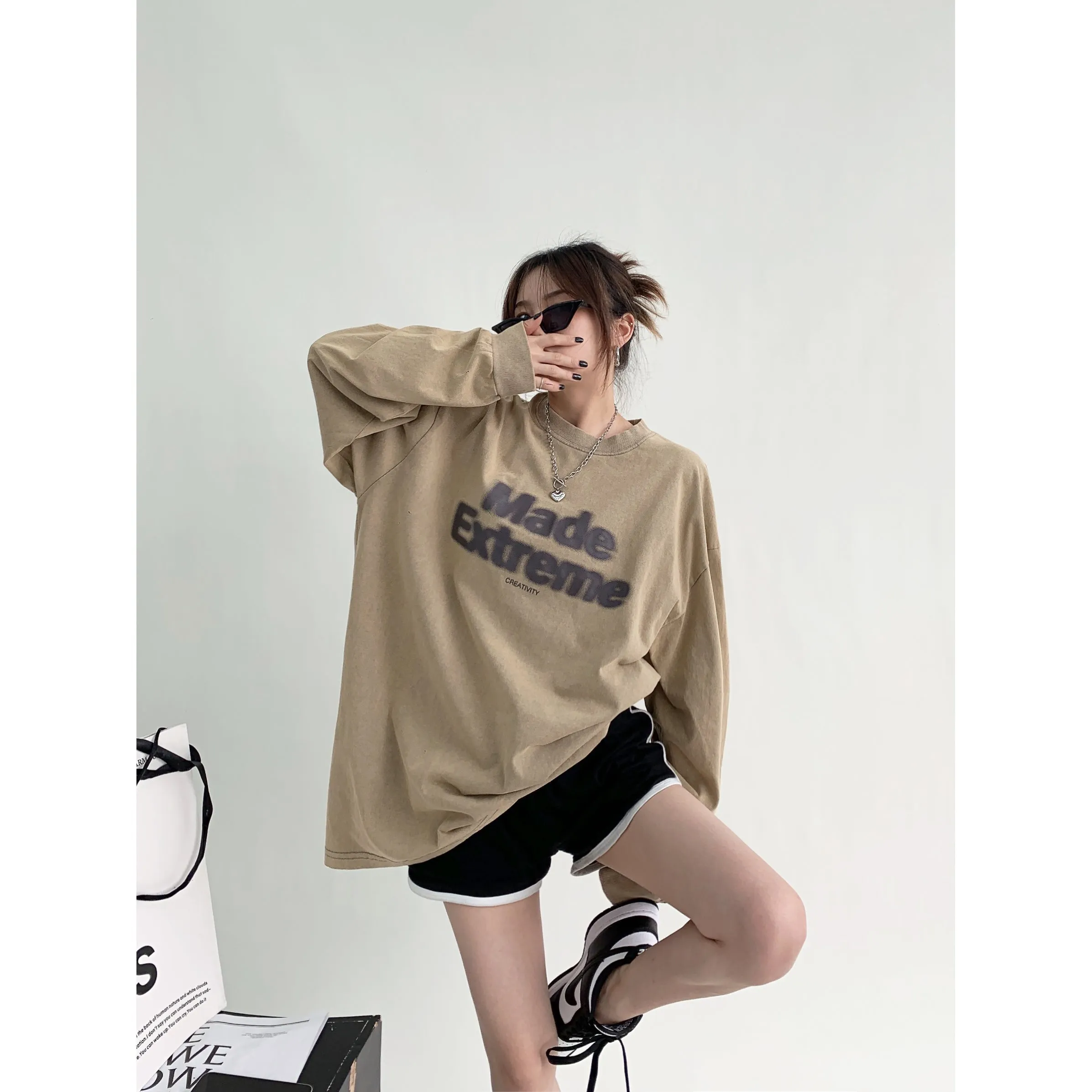 Casual Long Sleeve Oversized Sweatshirt