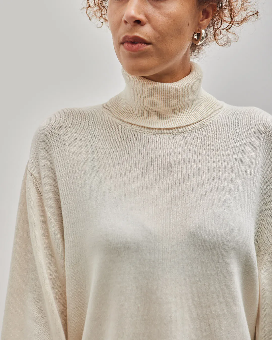 Cordera Cotton & Cashmere Turtleneck Sweater, Natural