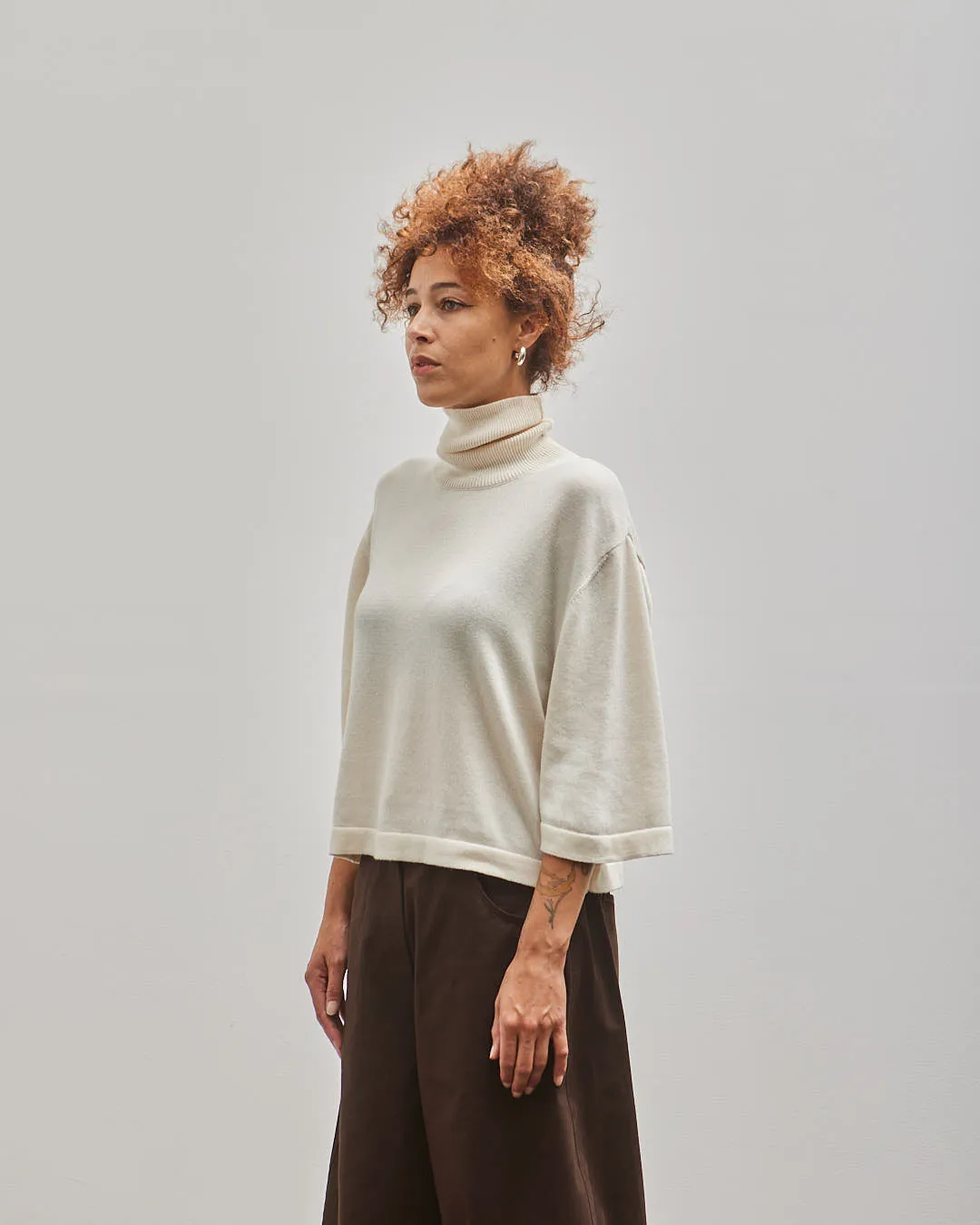 Cordera Cotton & Cashmere Turtleneck Sweater, Natural