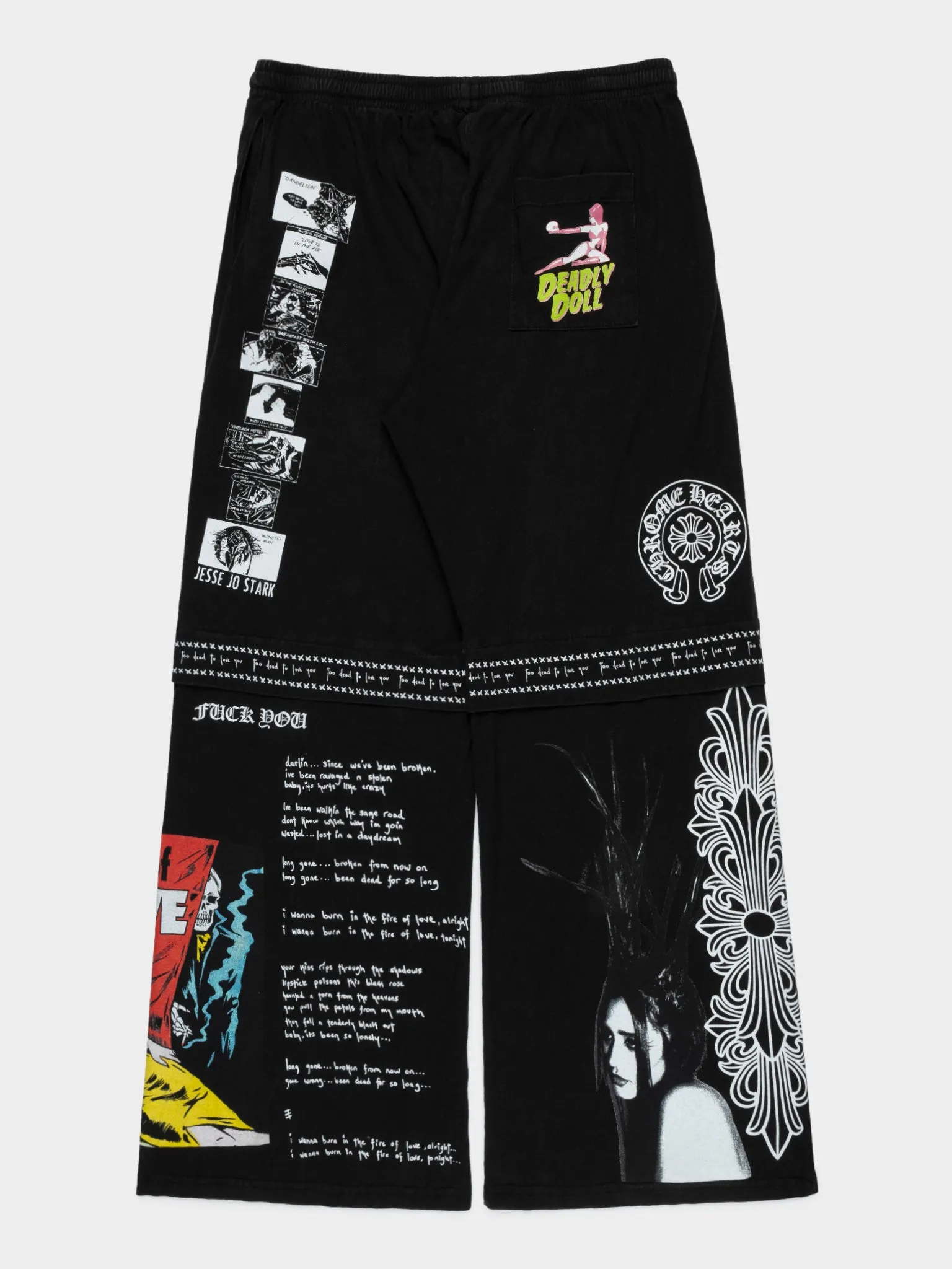 Deadly Doll Reconstructed Black Sweatpants