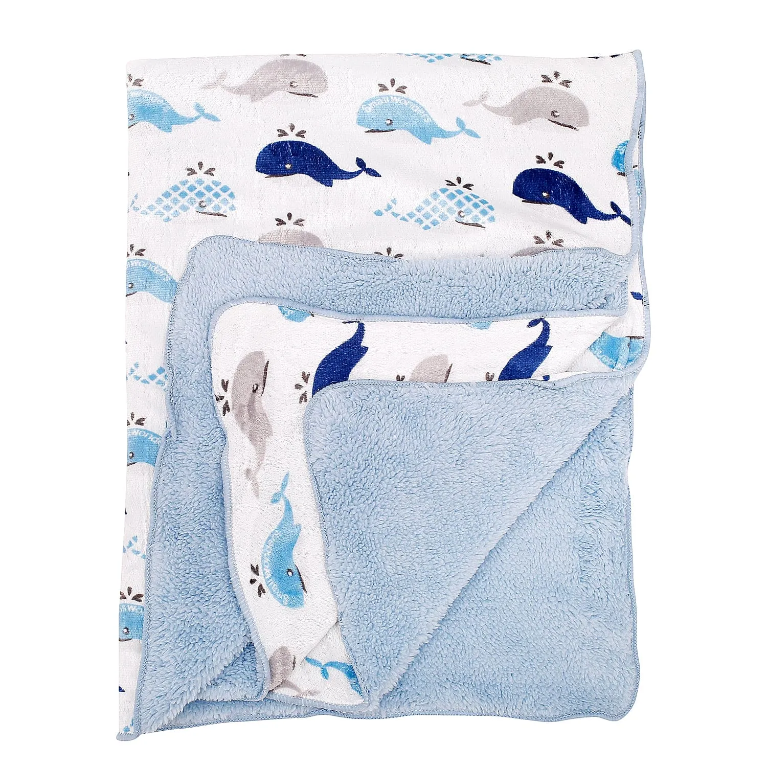 Dolphin Blue And White Blanket