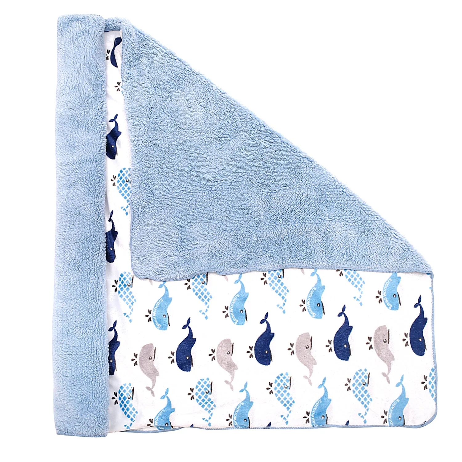 Dolphin Blue And White Blanket