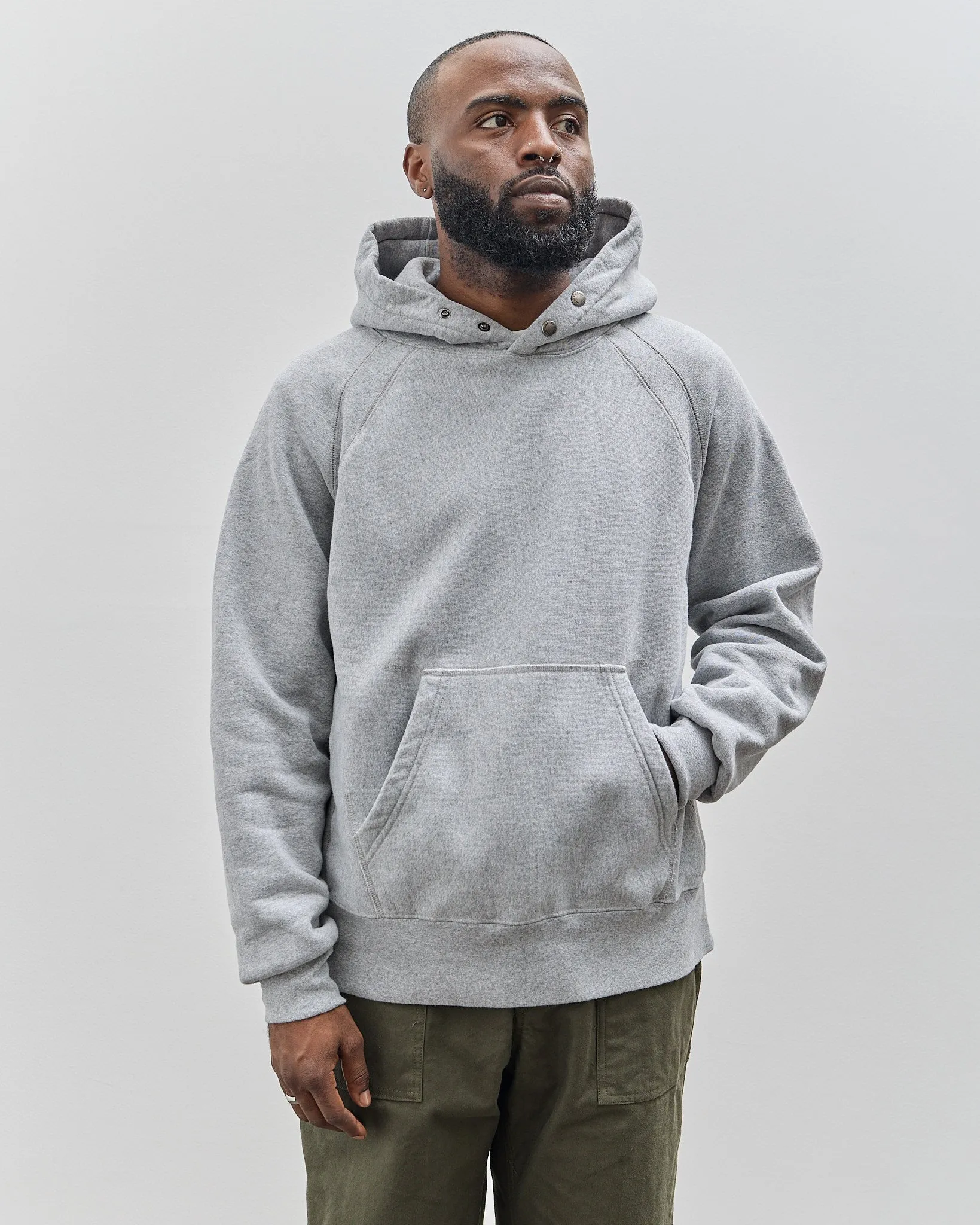 Engineered Garments Raglan Hoody, Heather Grey