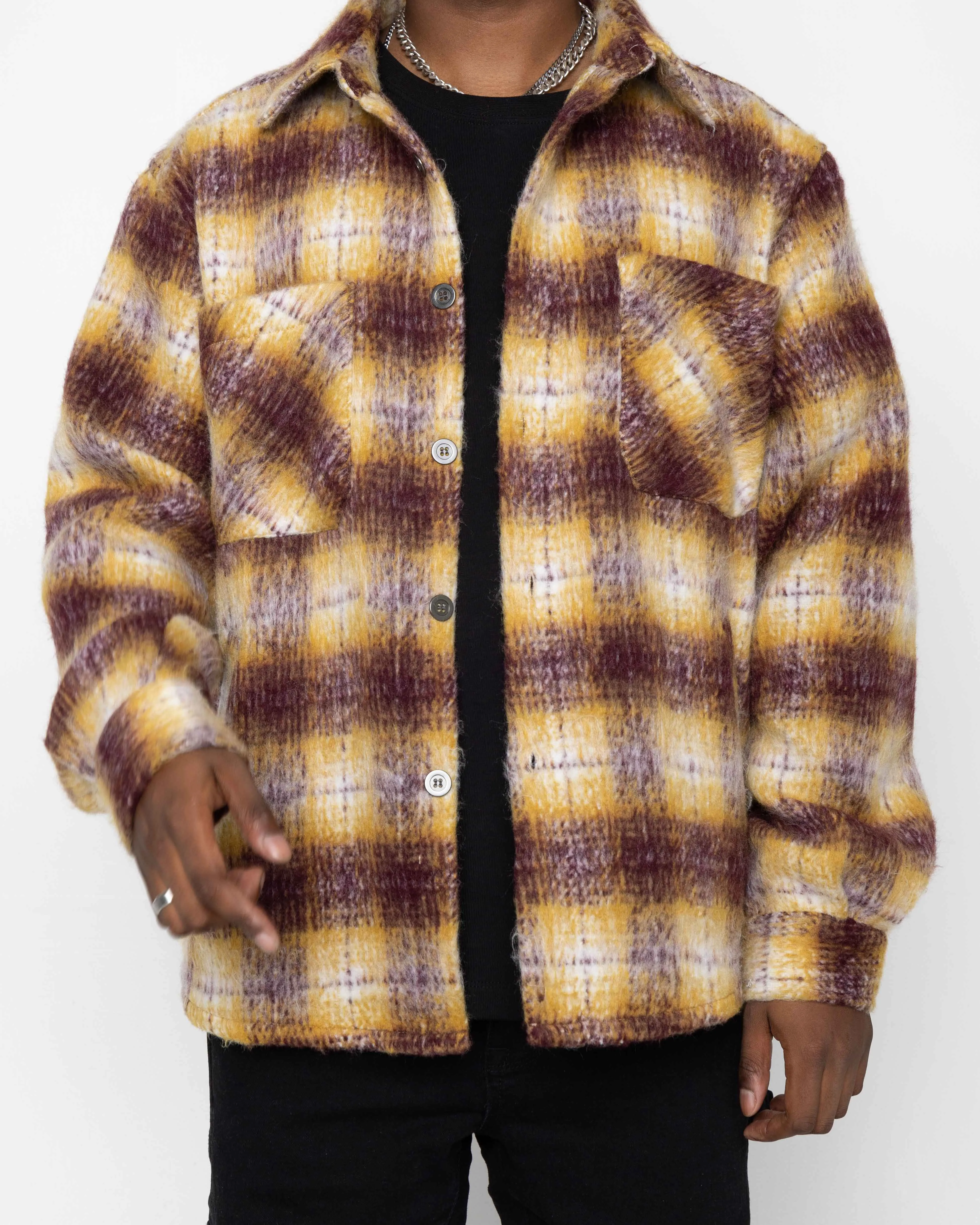 EPTM SIDE SLIT FLANNEL-MUSTARD