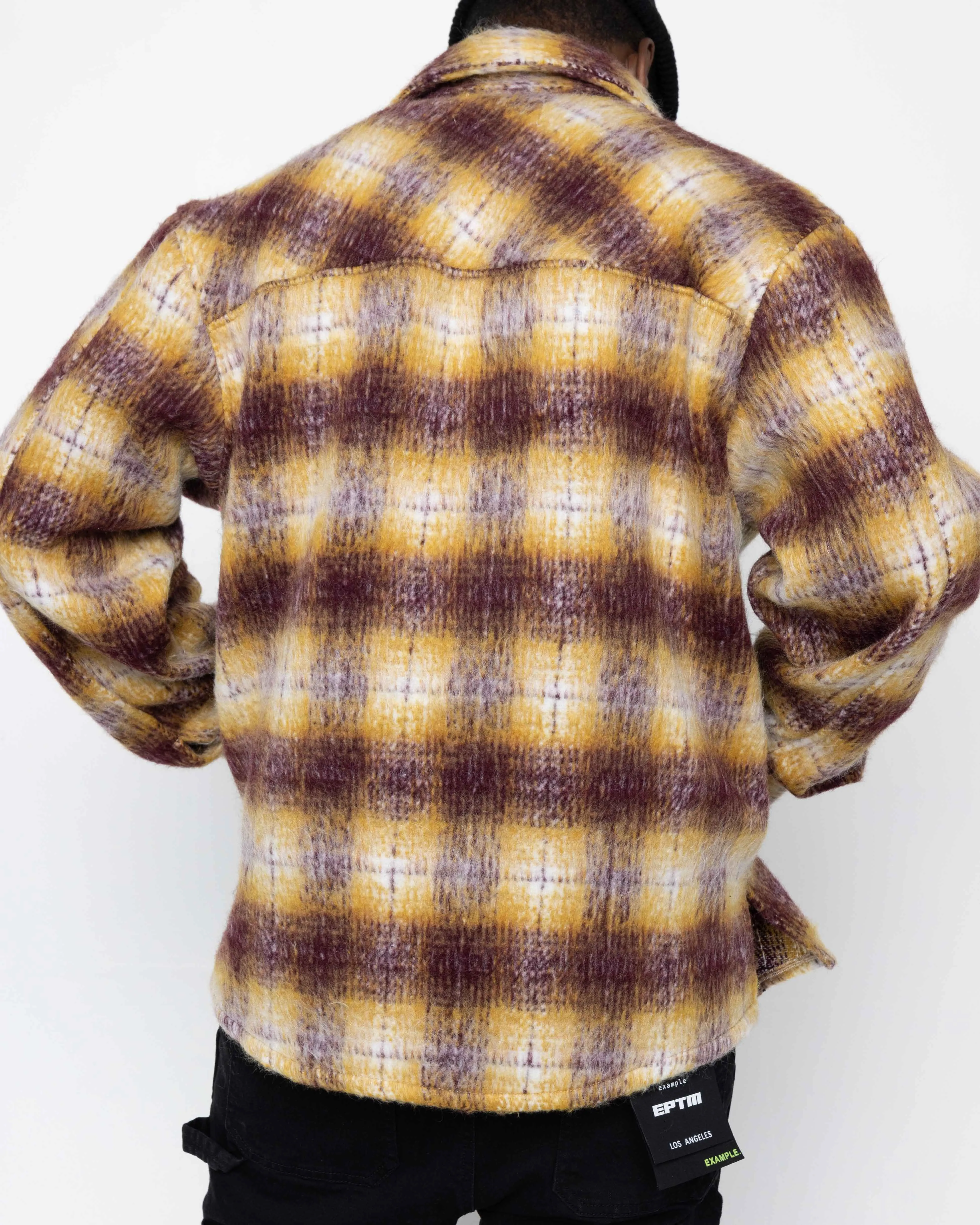 EPTM SIDE SLIT FLANNEL-MUSTARD