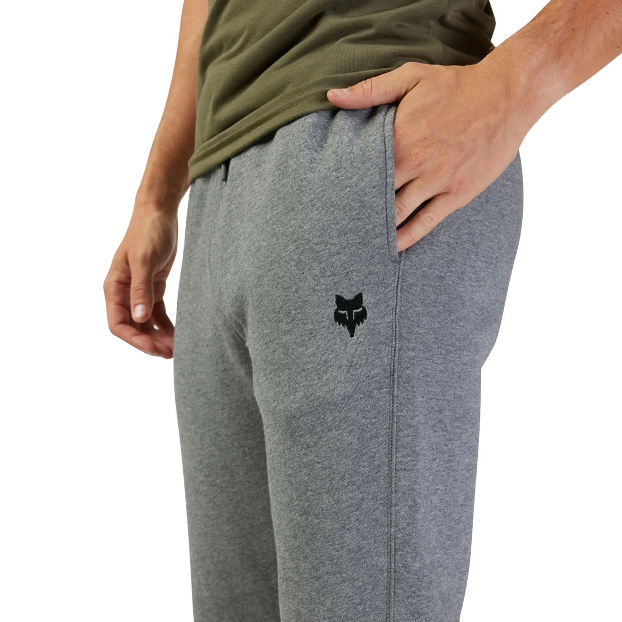 Fox Racing  Mens Fox Head Fleece Jogger Sweatpants Tapered Fit Heather Graphite