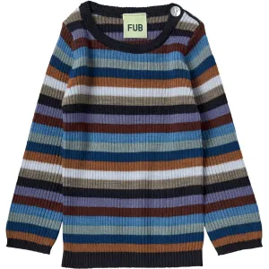 FUB Multi Stripe Baby Rib Tee L/S