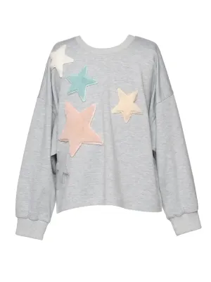 GBY Fuzzy Star Oversized Pullover Sweatshirt