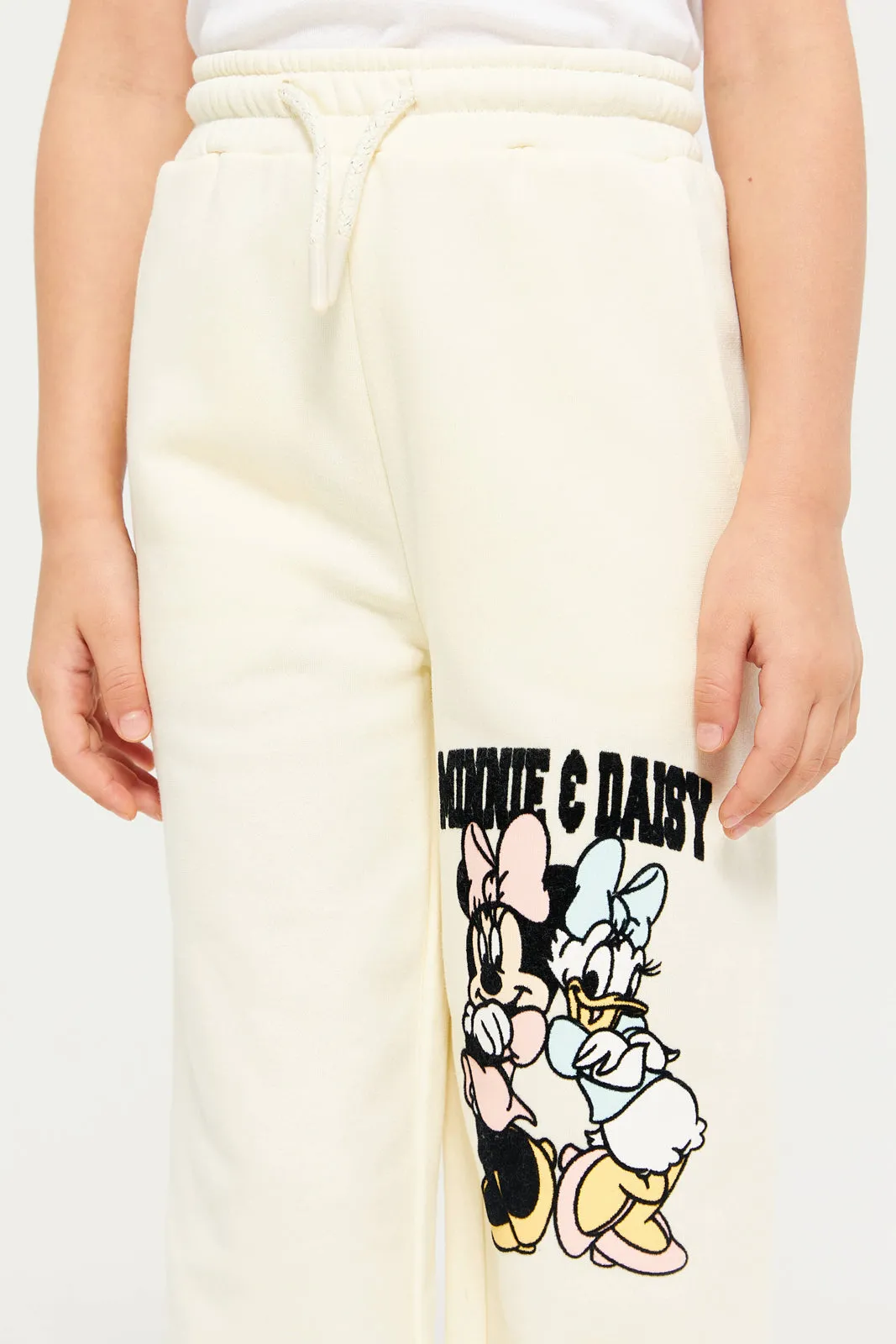 Girls White Minnie & Daisy Print Active Pants