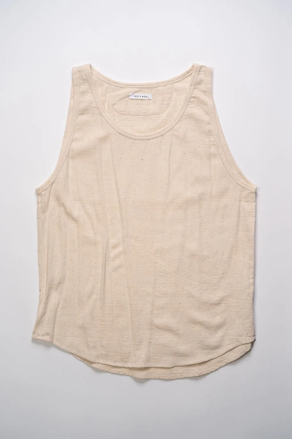 Indi   Ash Ripley Tank Handwoven Kala Cotton - Natural