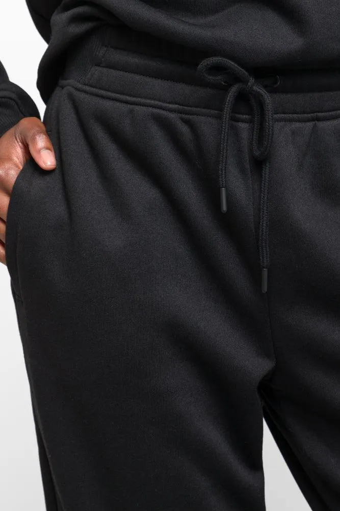 Jogger Trackpants With Rib Waist Black