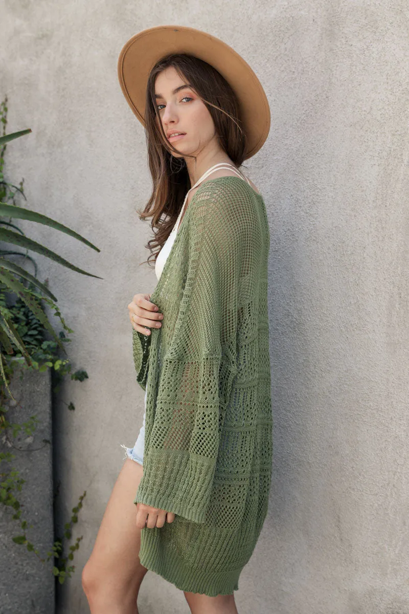 Knit Netted Cardigan