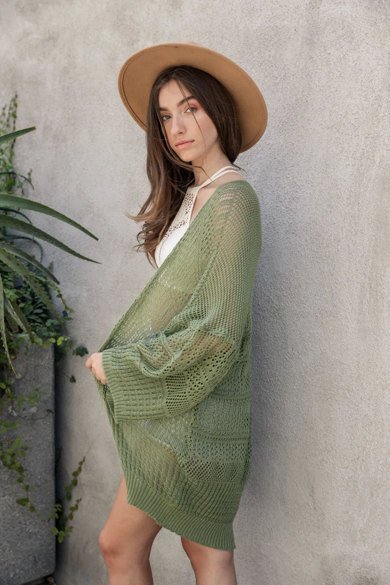 Knit Netted Cardigan