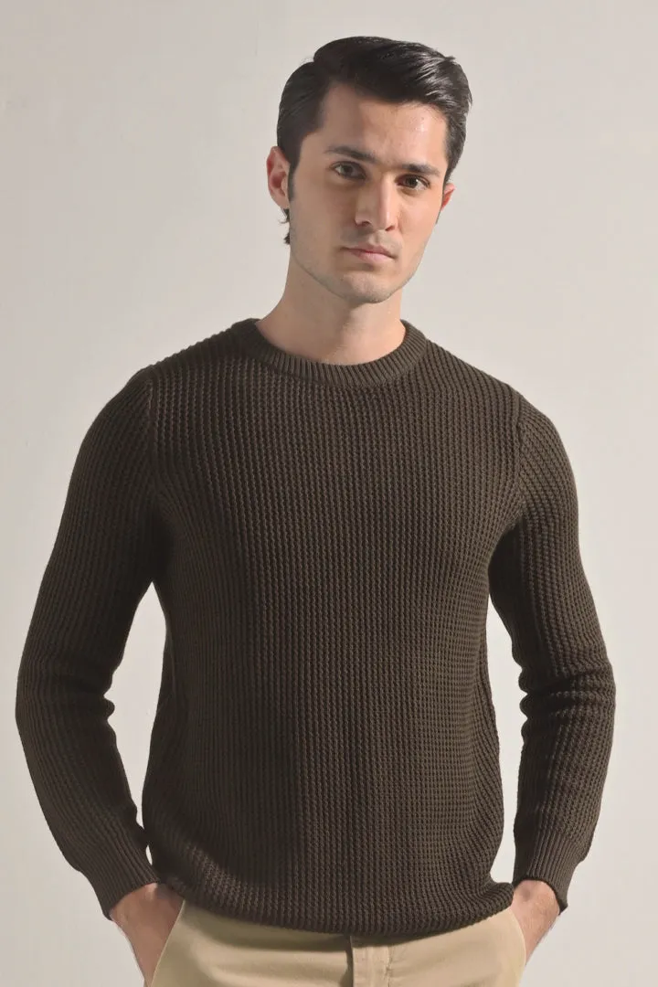 Knitted Sweater - Olive Green