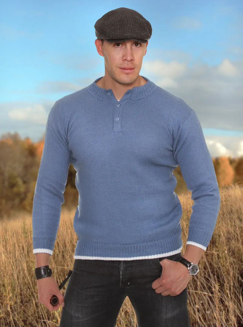 Light Blue Alpaca Buttoned Sweater