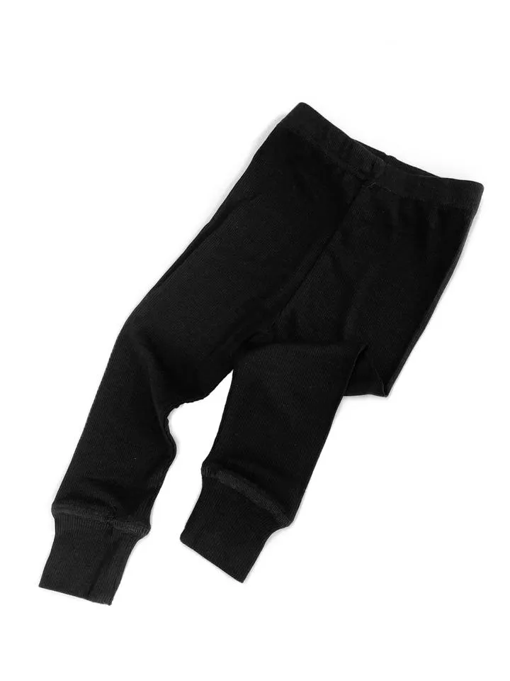 Little Bipsy Ribbed Leggings - Black