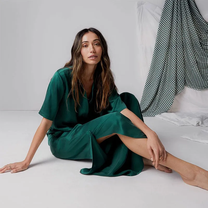 LUNYA | Washable Silk High Rise Pant Set - Limited Edition Hum Forest