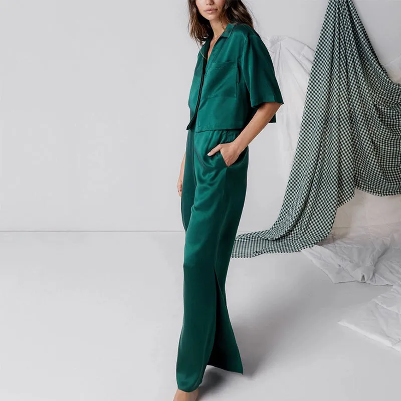 LUNYA | Washable Silk High Rise Pant Set - Limited Edition Hum Forest