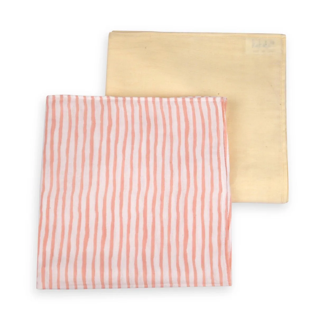 Naturally Dyed Organic Muslin Swaddles (Set of 2)- I'm Peachy