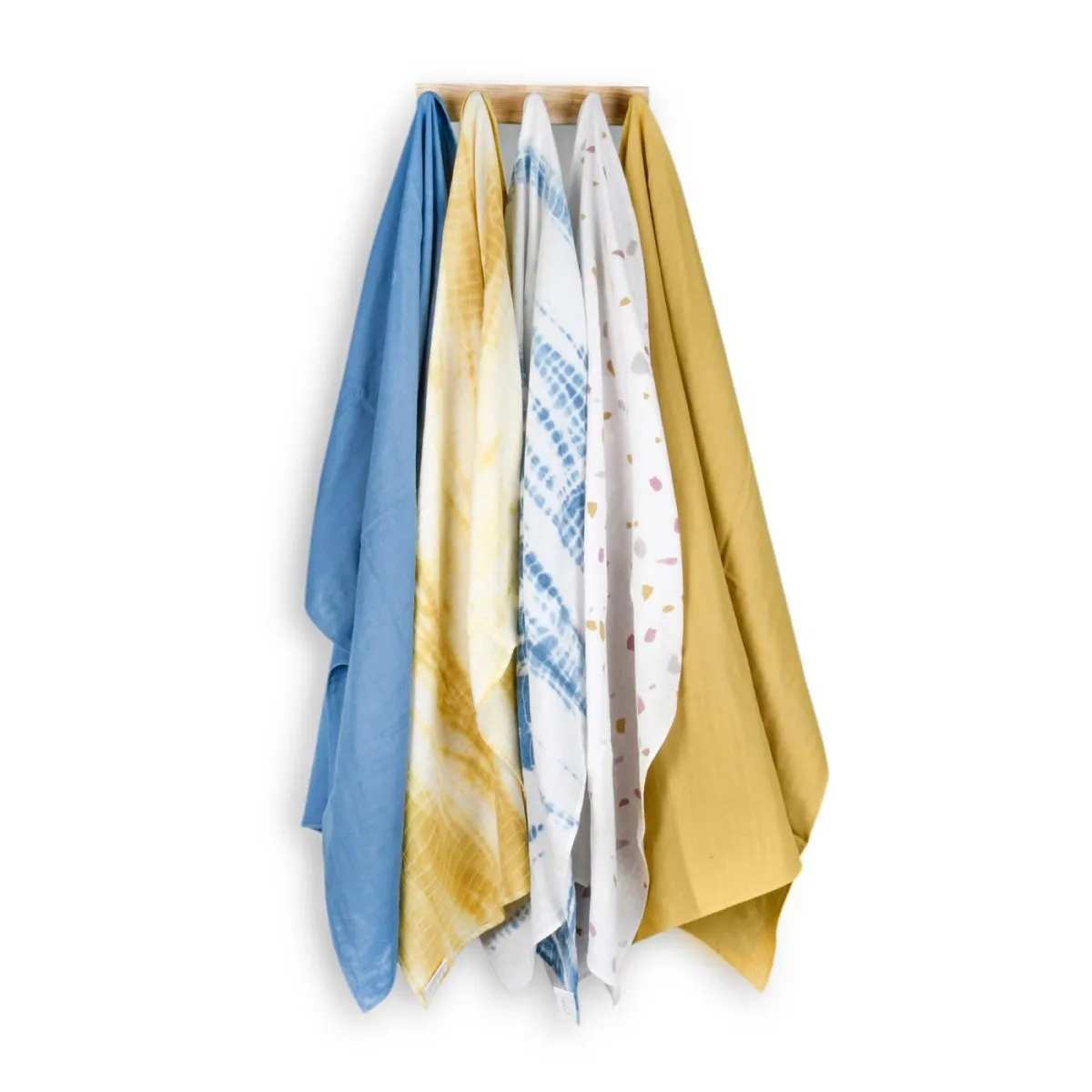 Naturally Dyed Organic Muslin Swaddles (Set of 5)- It’s a Boy