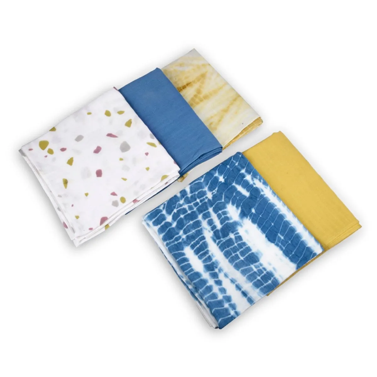 Naturally Dyed Organic Muslin Swaddles (Set of 5)- It’s a Boy