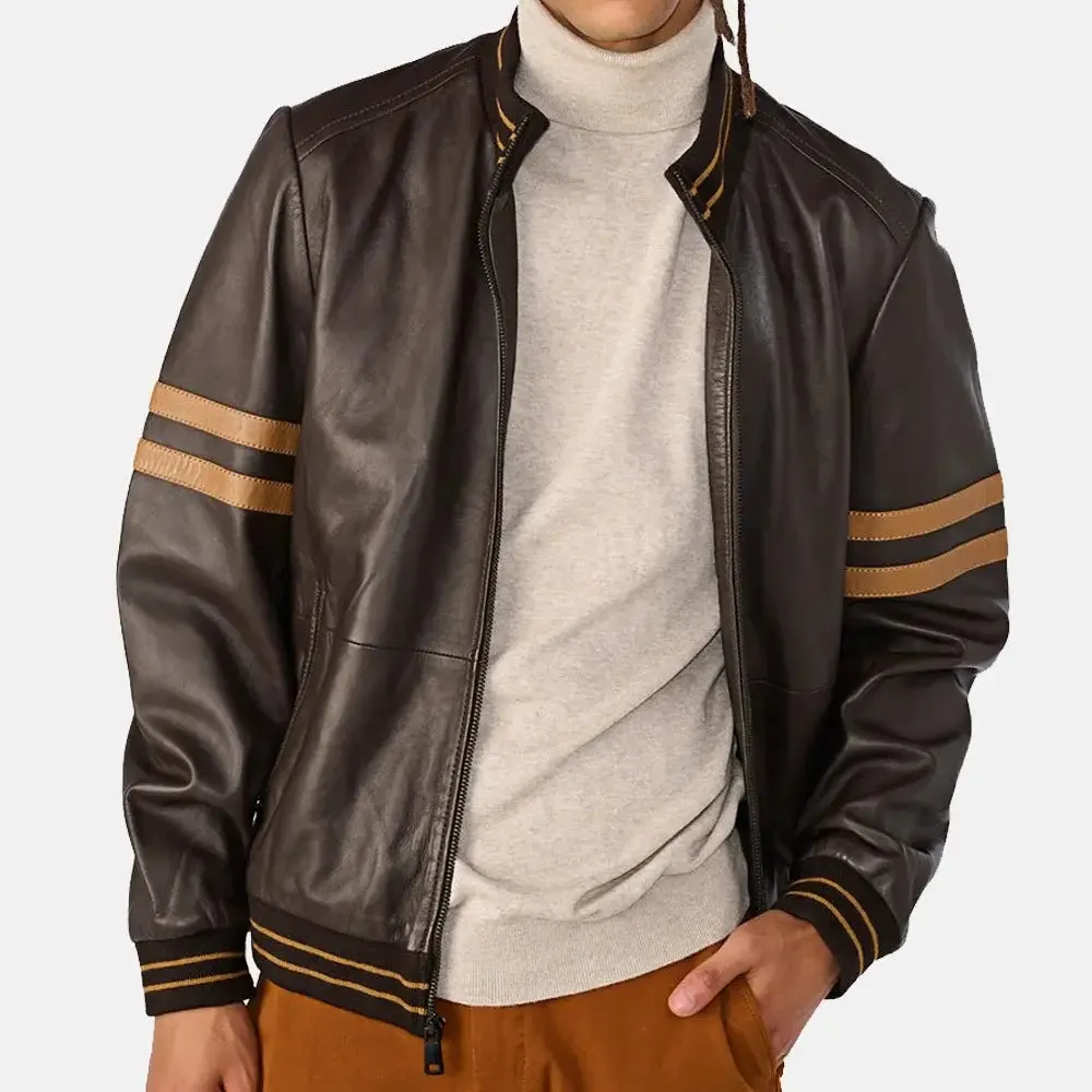 Odyssey Onyx Leather Jacket | Leather Bomber Jacket