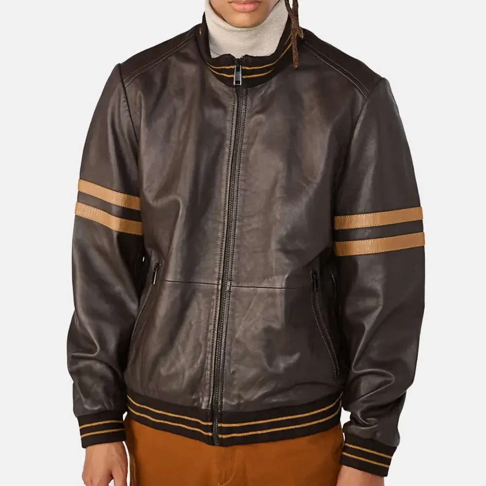 Odyssey Onyx Leather Jacket | Leather Bomber Jacket