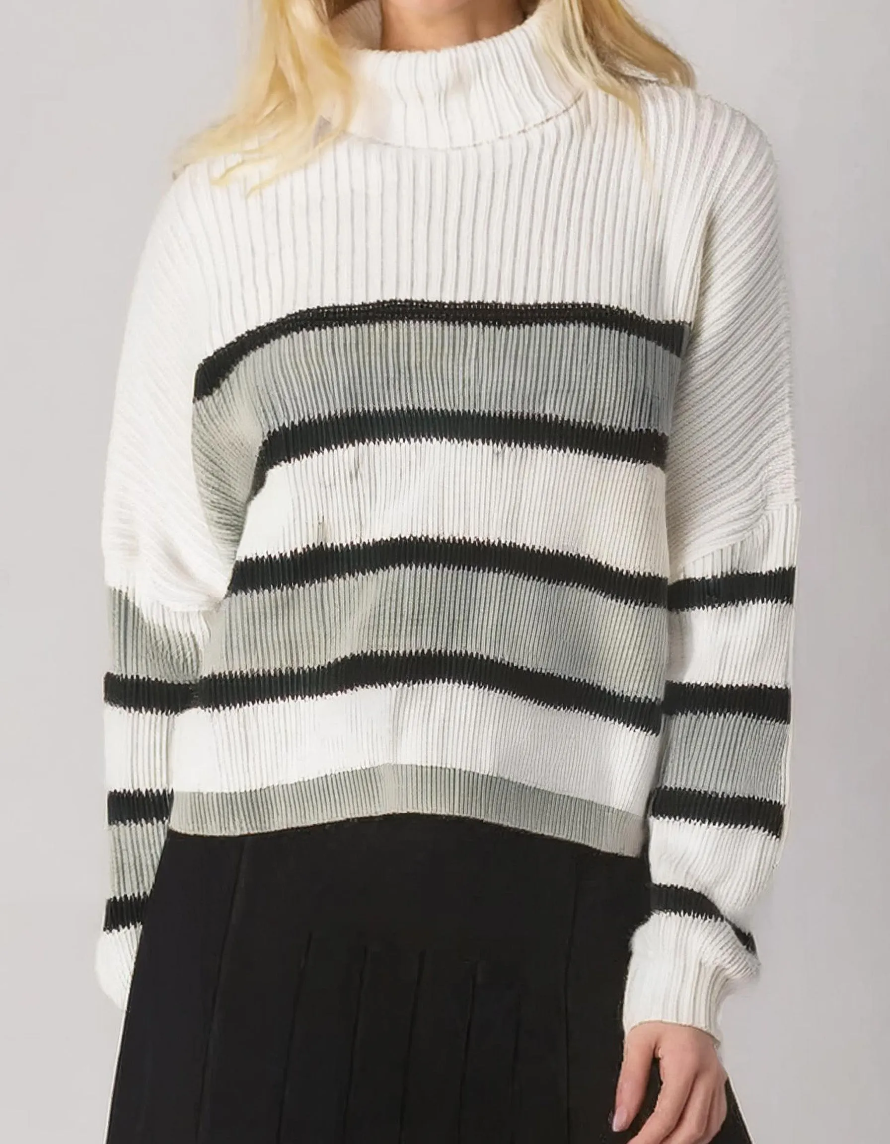 Ombre Striped Crewneck Sweater