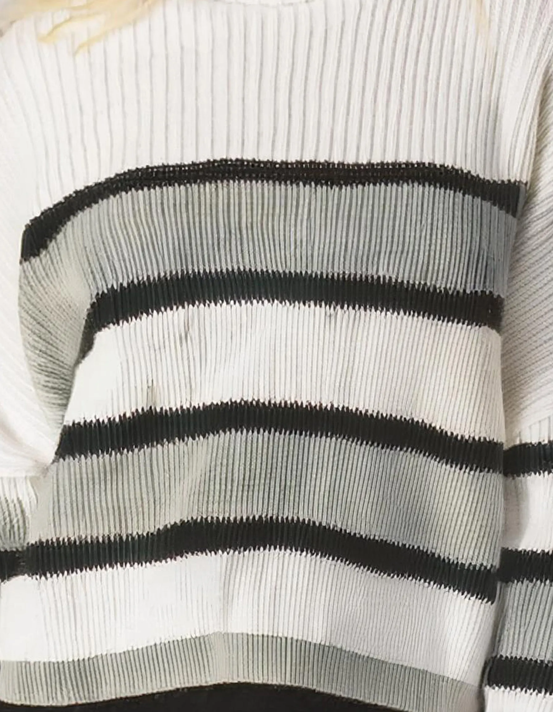 Ombre Striped Crewneck Sweater