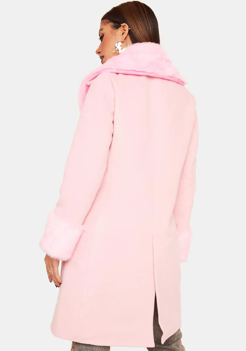 Open Up To Me Faux Fur Trench Coat