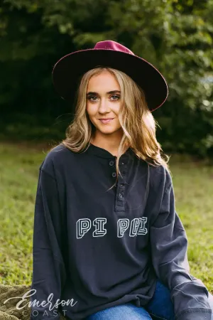 Pi Beta Phi Navy Thermal Henley