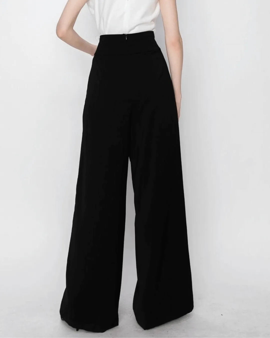 Pleated Women High Waist, Wide Leg Trouser