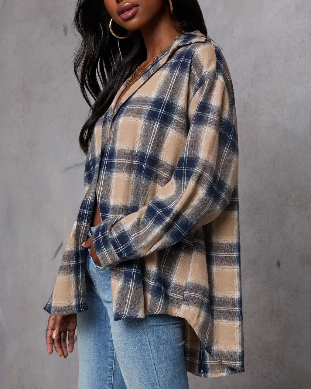 Pumpkin Patch Vibes Plaid Button Down Top