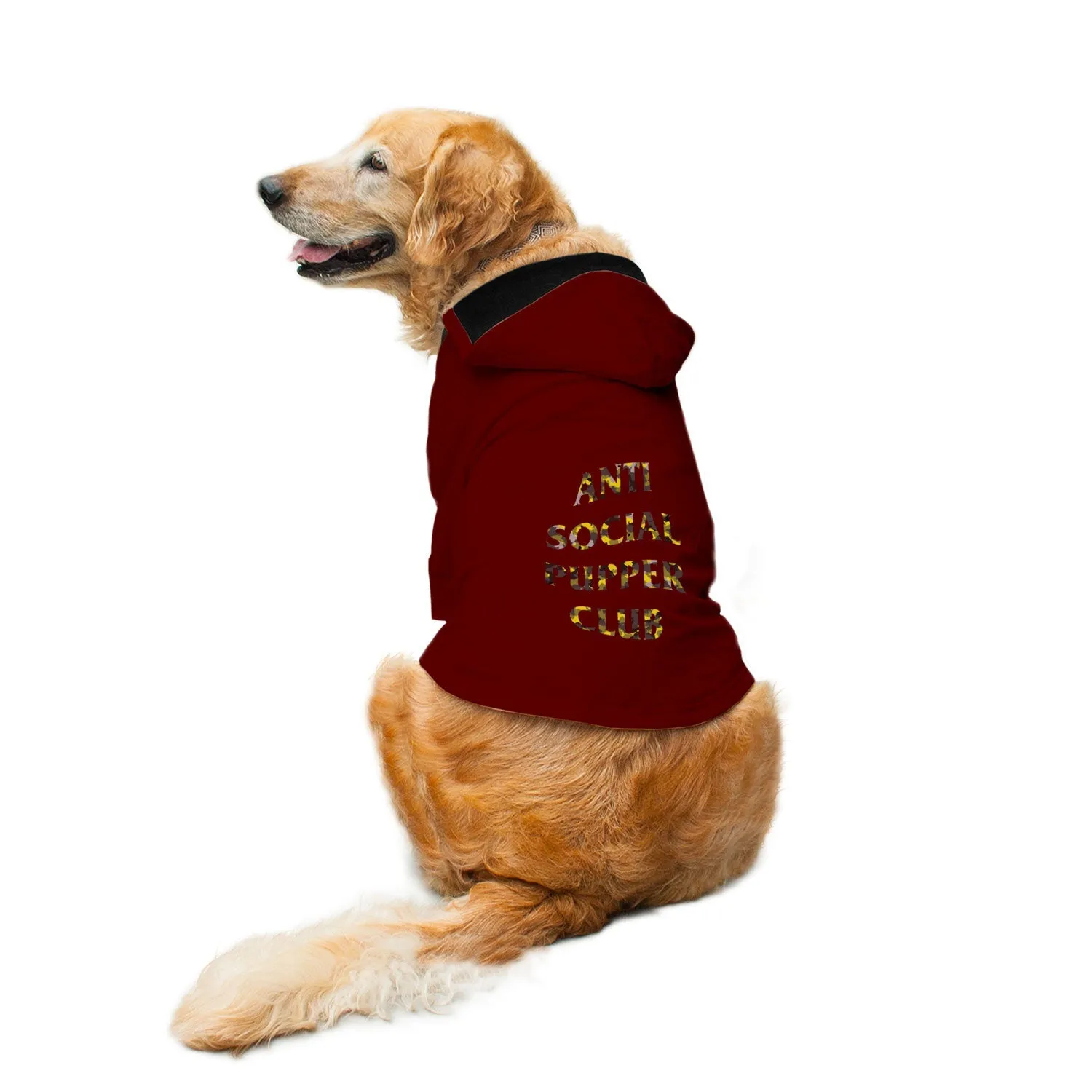 "Anti Social Pupper Club" Printed Dog Hoodie Jacket