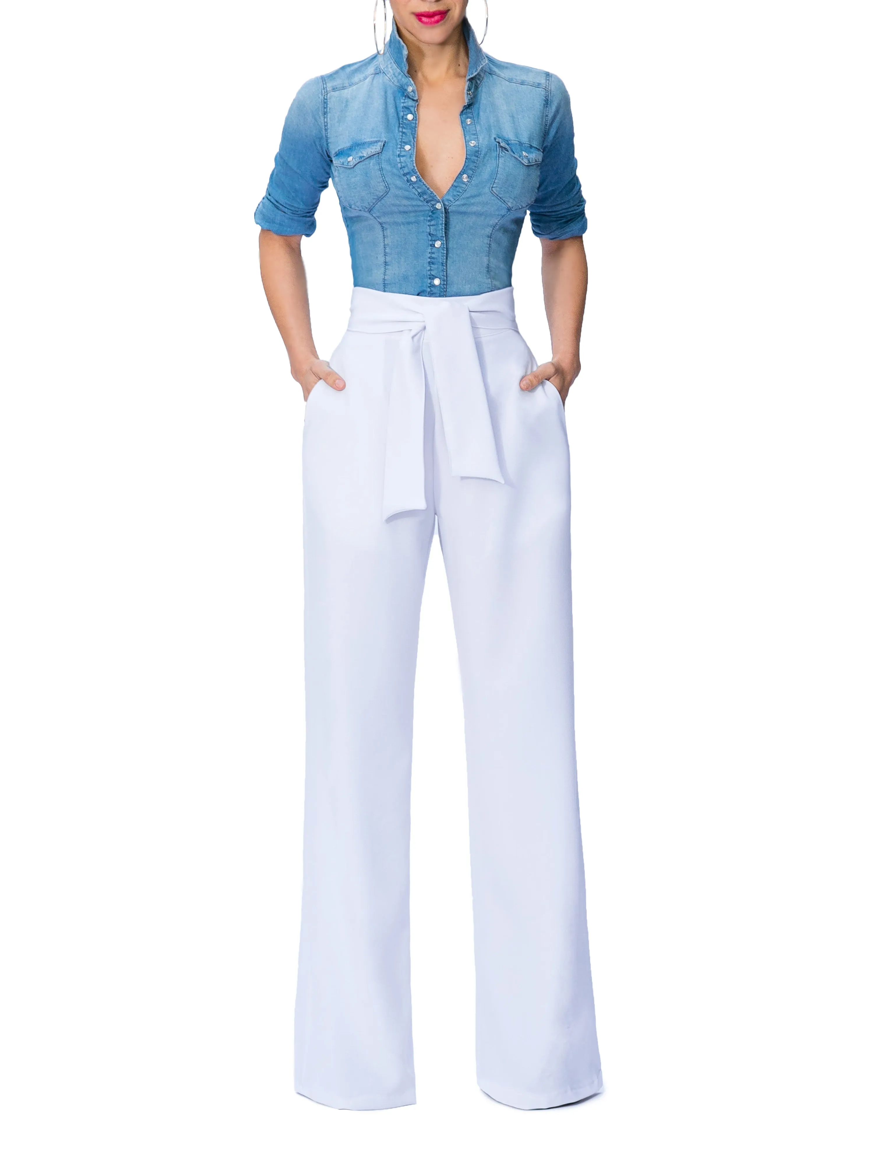 "Athena" Belted High Waist Pants