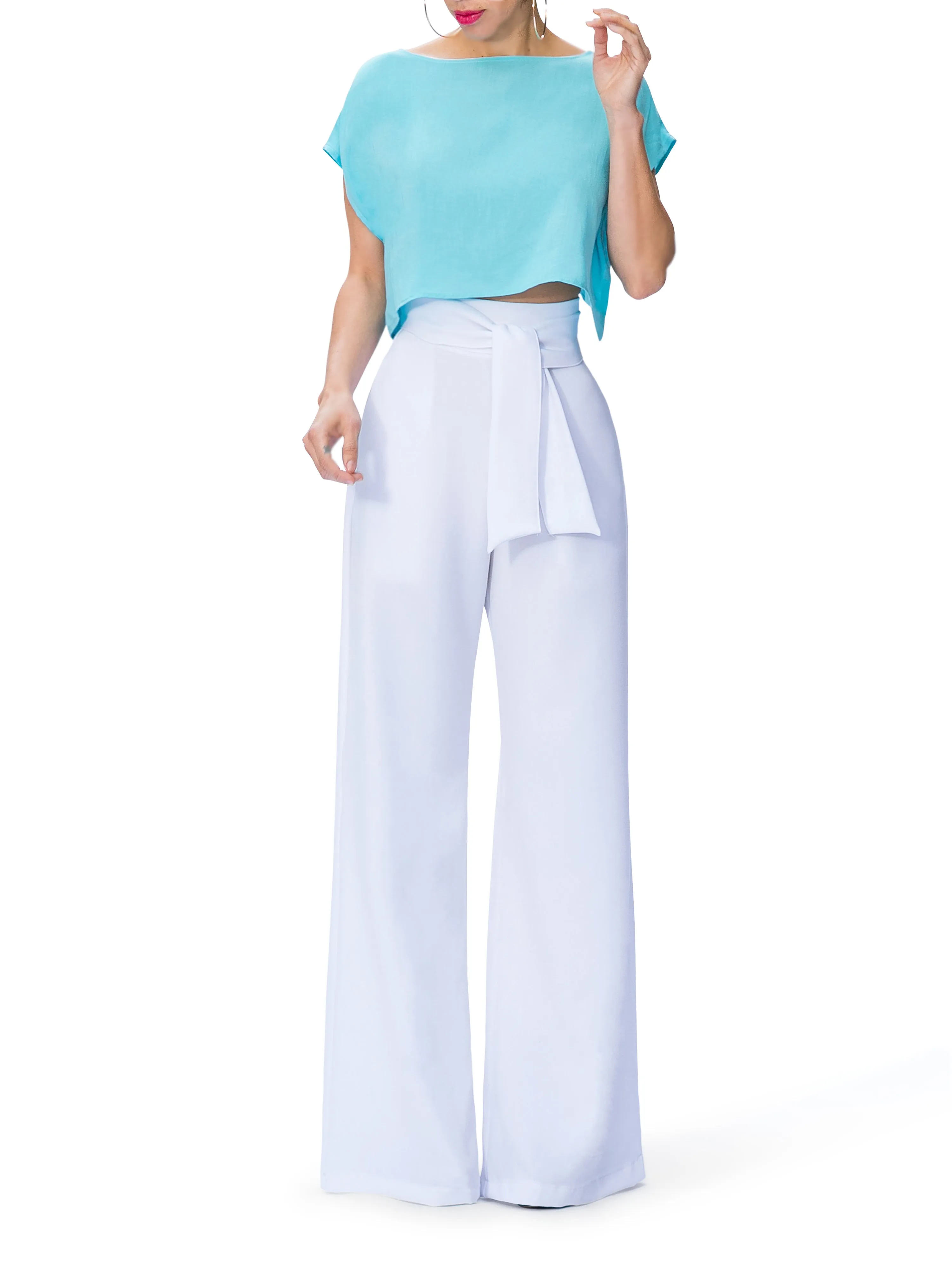 "Athena" Belted High Waist Pants