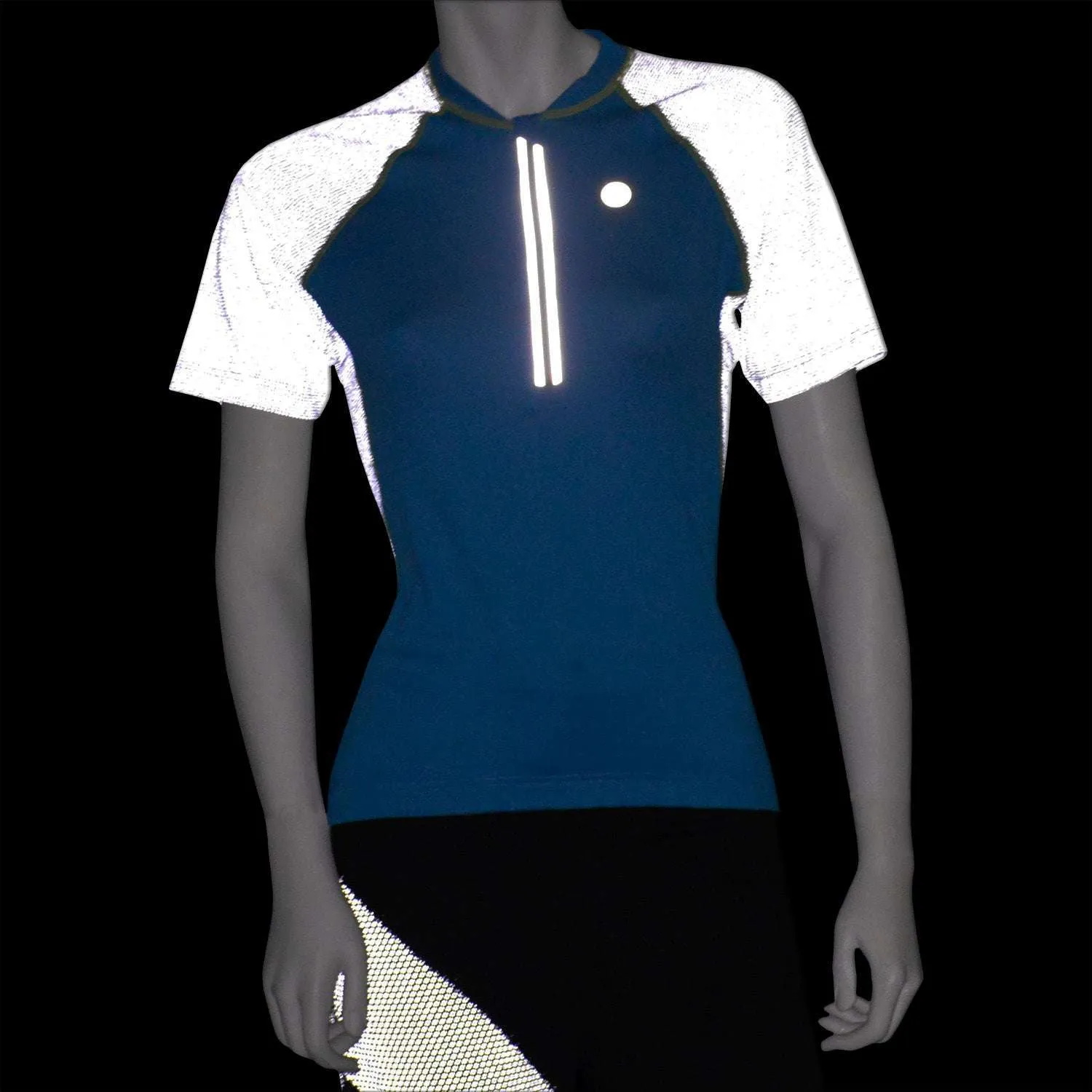 raceLITE Women's Reflective Cycling Jersey in Dusk Blue / White