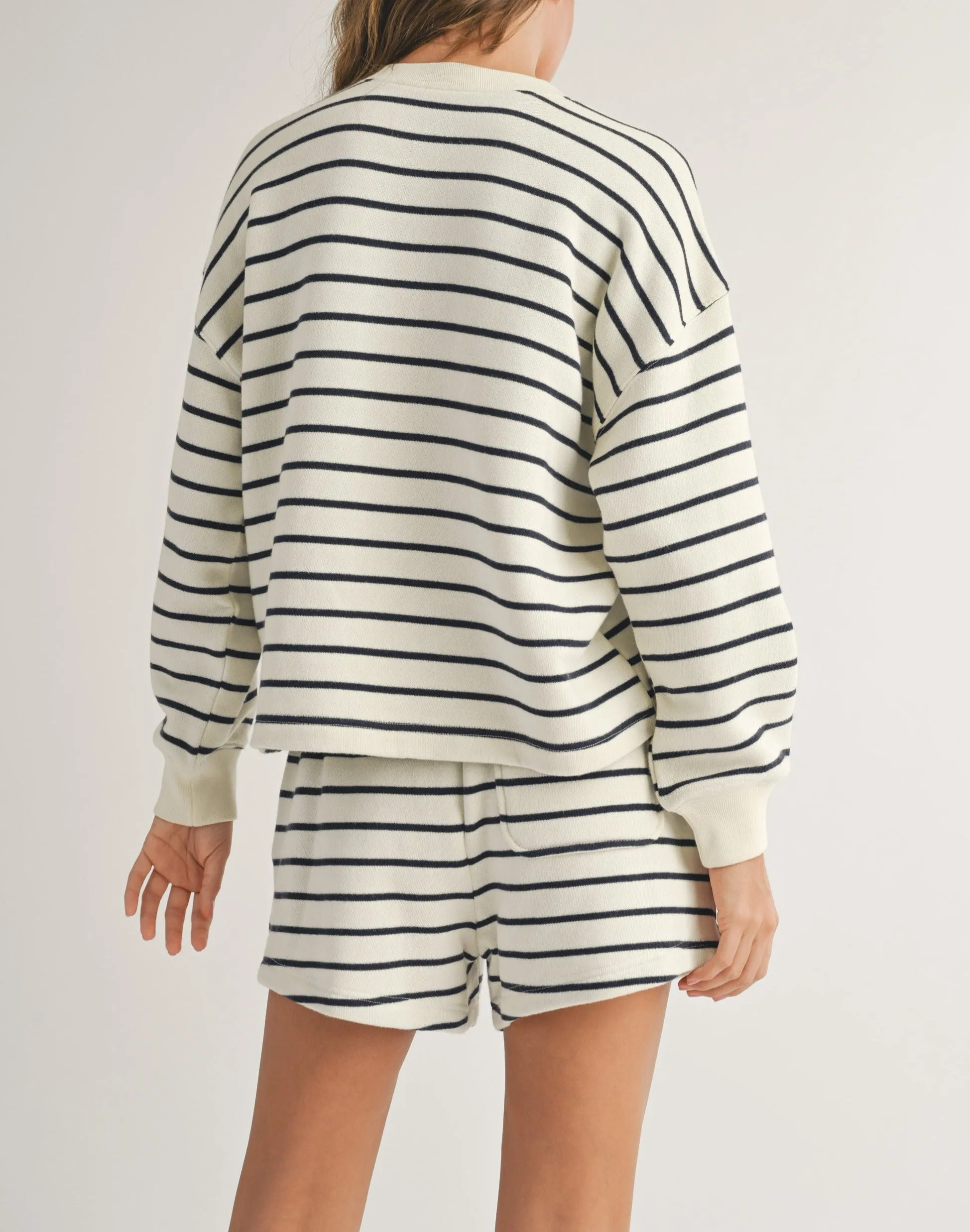 Raya Striped Button Down Long Sleeve Top