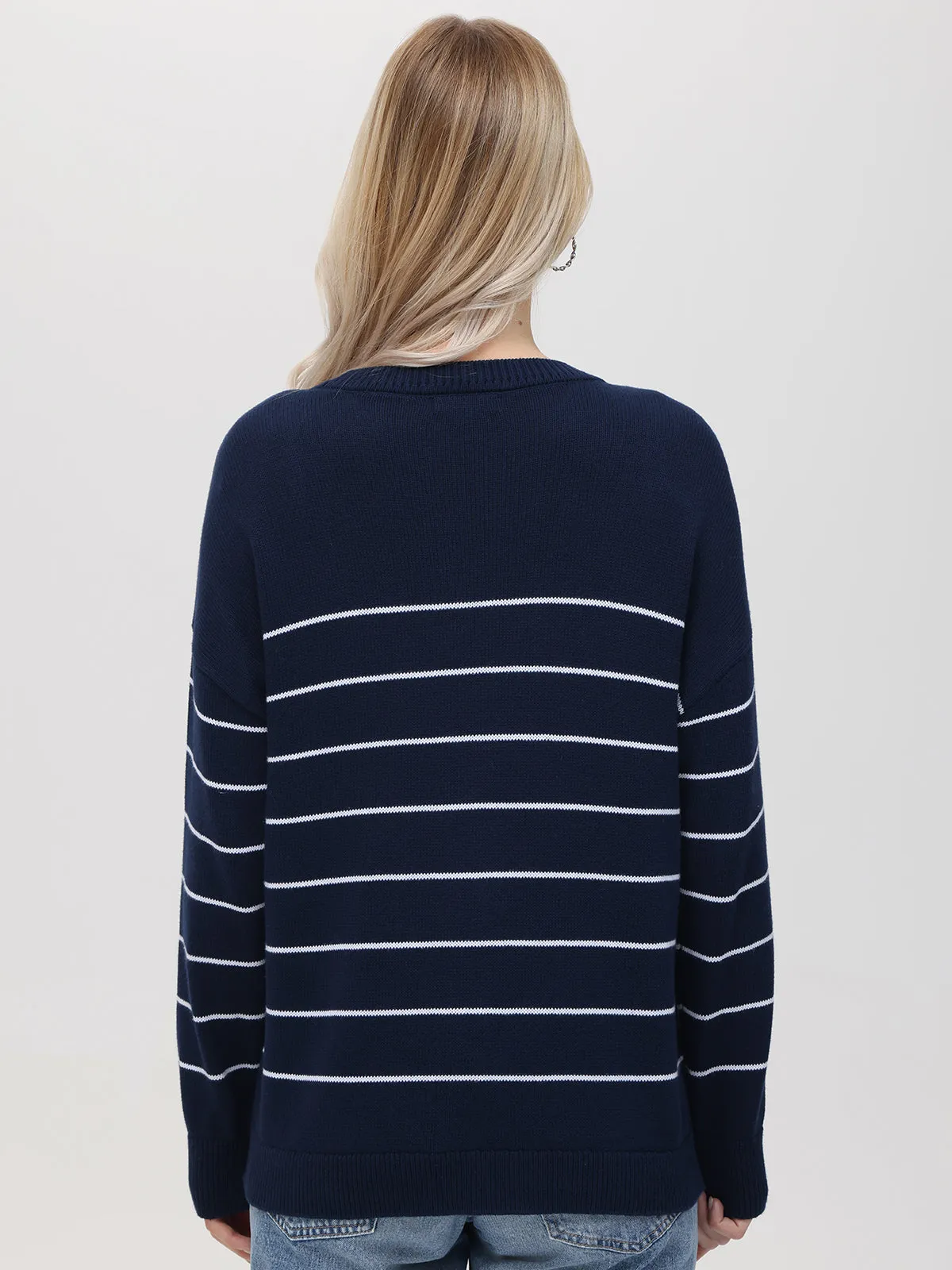 Sarah: 100% Cotton Relaxed Stripe Cardigan