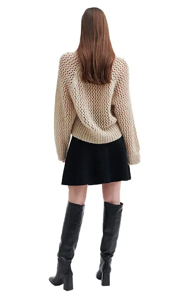 Second Female Open Weave Sweater Cream