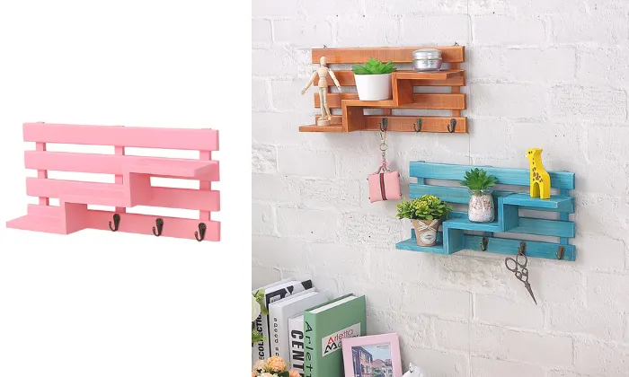 Solid Wood Vintage Key Storage Rack